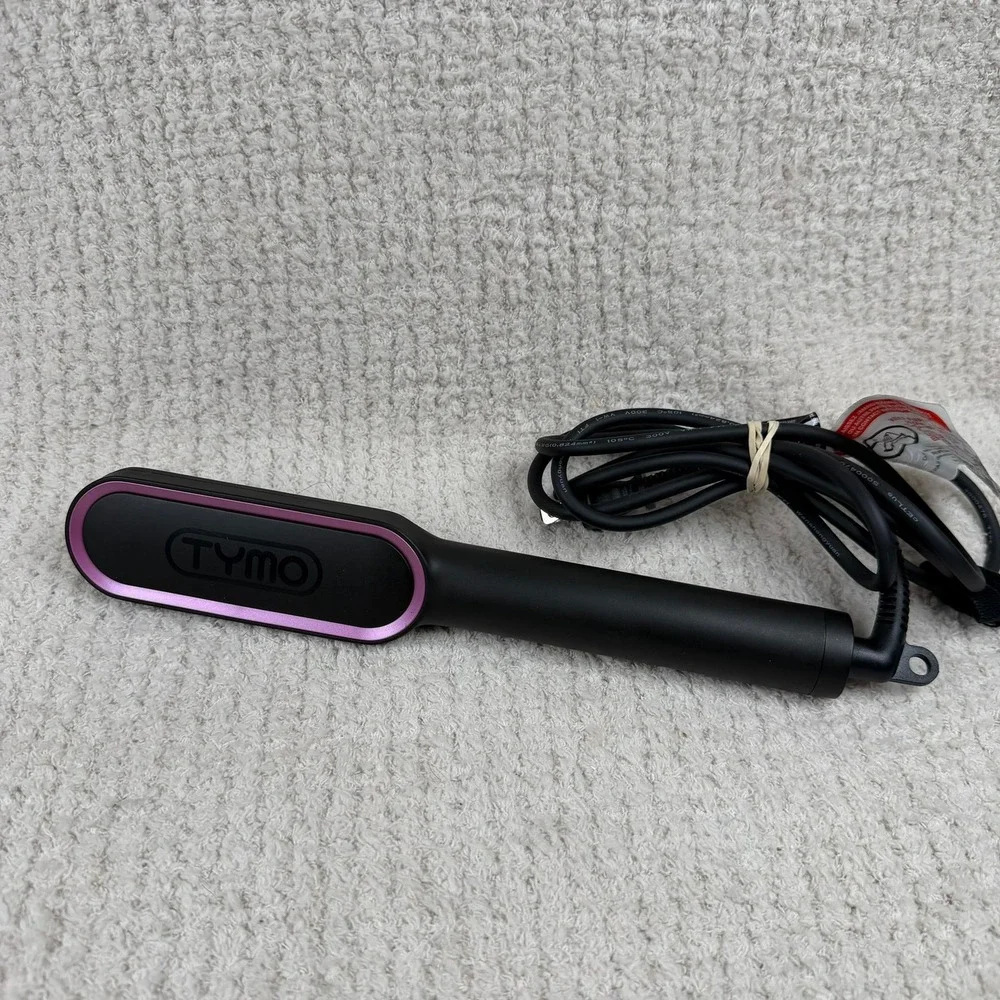 TYMO RING Hair Straightening Brush Ionic Ceramic Flat‎ Iron Black Purple HC100